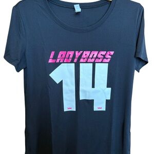 Ladyboss Graphic Tee in Black and Pink